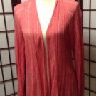 NEW Authentic EILEEN FISHER Open Ribbed Linen Cardigan in Dark Coral (Size XS)