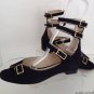NEW Authentic CHLOE Peep-Toe Strappy Sandals in Black Suede (Size 38)-MSRP $840