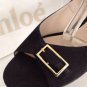 NEW Authentic CHLOE Peep-Toe Strappy Sandals in Black Suede (Size 38)-MSRP $840