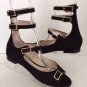 NEW Authentic CHLOE Peep-Toe Strappy Sandals in Black Suede (Size 38)-MSRP $840