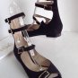NEW Authentic CHLOE Peep-Toe Strappy Sandals in Black Suede (Size 38)-MSRP $840