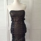 Nwt Nicole Miller Black/gold Strapless Bodycon  Dress (Size 0) MSRP $430.00