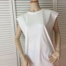 NWT Helmut Lang Optic White Wide Shoulder Top Quell Jersey Sz.Med MSRP $220