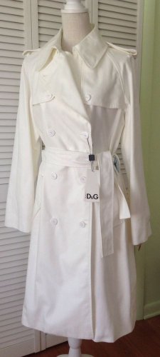 NWT Dolce & Gabbana Ivory Trench Coat (ITALIAN Size 44) - MSRP $1630.00!