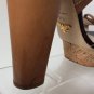 NEW Authentic PRADA Bicolor Leather Cork Platform Sandals - Black (Size 37.5) -