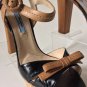 NEW Authentic PRADA Bicolor Leather Cork Platform Sandals - Black (Size 37.5) -