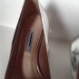 Authentic PRADA Metallic Patent Leather Bow Kitten Heels Silver/Black-Size 37.5