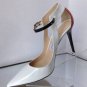 NEW Authentic JIMMY CHOO "Mystic" Mixed Media & Gloss Elaphe Pumps (Size 37)