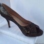 NEW Authentic KATE SPADE Billie Glitter Lamé Peep-Toe Pumps (Size 7 B)
