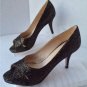 NEW Authentic KATE SPADE Billie Glitter Lamé Peep-Toe Pumps (Size 7 B)