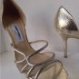 NEW Authentic JIMMY CHOO Straits D'Orsay Gold Sandals (Size 40.5) - MSRP $795.00