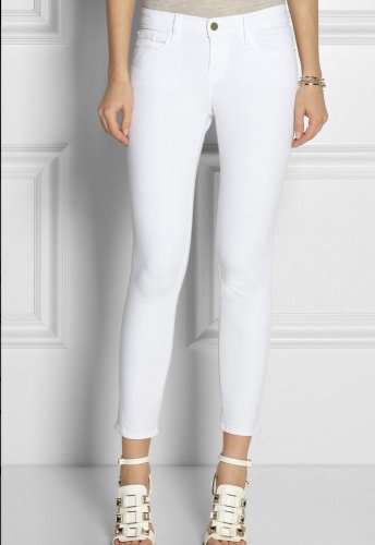 New Frame Le Skinny De Jeanne Crop Jeans Mid Rise In White Sz 25 MSRP $ 199.00