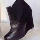 NEW Authentic CANDELA Leigh Croc-Embossed Leather & Suede Ankle Boots (Size 8)