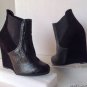NEW Authentic CANDELA Leigh Croc-Embossed Leather & Suede Ankle Boots (Size 8)