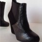 NEW Authentic CANDELA Leigh Croc-Embossed Leather & Suede Ankle Boots (Size 8)