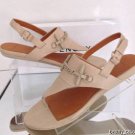 NEW GIVENCHY Beige Leather Thong Sandals w/Chain & Toggle Detail (Size 40)