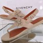 NEW GIVENCHY Beige Leather Thong Sandals w/Chain & Toggle Detail (Size 40)