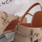 NEW GIVENCHY Beige Leather Thong Sandals w/Chain & Toggle Detail (Size 40)