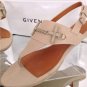 NEW GIVENCHY Beige Leather Thong Sandals w/Chain & Toggle Detail (Size 40)