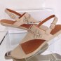 NEW GIVENCHY Beige Leather Thong Sandals w/Chain & Toggle Detail (Size 40)