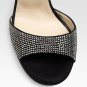 NEW Authentic JIMMY CHOO Lancer Crystal-Embellished Suede Sandals (Size 37)