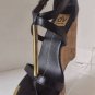 NEW DV by DOLCE VITA Black Leather Wedge Tremor Sandals