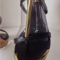 NEW DV by DOLCE VITA Black Leather Wedge Tremor Sandals