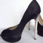 BRIAN ATWOOD "Florencia" Black Suede & Snakeskin Platform Pump (Size 38.5 / 8)