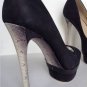 BRIAN ATWOOD "Florencia" Black Suede & Snakeskin Platform Pump (Size 38.5 / 8)