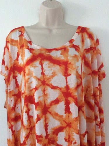 NWT Michael / Michael Kors Tie Dye Orange Clementine Shade 100% Silky Modal Sz3x