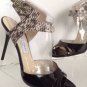 NEW JIMMY CHOO "Marcia" Black Patent Leather Snakeskin Sandal (Size 39.5) - $750