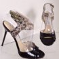 NEW JIMMY CHOO "Marcia" Black Patent Leather Snakeskin Sandal (Size 39.5) - $750