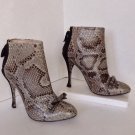 NEW Authentic Nina Ricci Animal Python Ankle Bootie (Size 38.5)-MSRP $1,360.00!