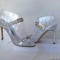 NEW Authentic MANOLO BLAHNIK Silver Dallifac Rhinestone Strap Sandal (Size 35.5)