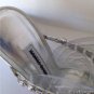 NEW Authentic MANOLO BLAHNIK Silver Dallifac Rhinestone Strap Sandal (Size 35.5)