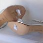 NEW Authentic MANOLO BLAHNIK Silver Dallifac Rhinestone Strap Sandal (Size 35.5)