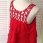 NEW MM COUTORE by MISS ME Lattice Ruffle Red Top (Sizes S & M) - MSRP $78.00!