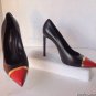 NEW Authentic SAINT LAURENT Paris Cap Toe Pump, Black/Red (Size 39) - MSRP $735