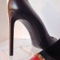 NEW Authentic SAINT LAURENT Paris Cap Toe Pump, Black/Red (Size 39) - MSRP $735
