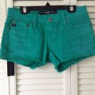 NEW BIG STAR Jungle Green Color Raw Hem Jean Shorts (Size 25) - Retail $78.00!