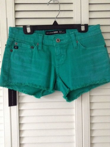 NEW BIG STAR Jungle Green Color Raw Hem Jean Shorts (Size 25) - Retail $78.00!