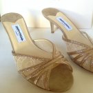 NEW Authentic JIMMY CHOO GLITTER LEATHER SANDALS (Size 40) - MSRP $525.00!!