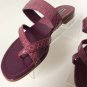 NEW MANOLO BLAHNIK Susa Snakeskin Flat Thong Sandals in Purple (Size 37) - MSRP