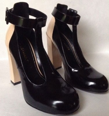 NEW Authentic JILL STUART Freja 2-tone T-strap Leather Pump (Size 37.5)-MSRP$658