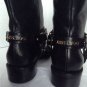 NEW JIMMY CHOO Dixi Shiny Calfskin Low Moto Boot, Black (Size 37) - MSRP $1,195