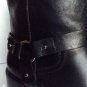 NEW JIMMY CHOO Dixi Shiny Calfskin Low Moto Boot, Black (Size 37) - MSRP $1,195