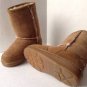 NEW MINNETONKA Children's Golden Tan Suede Sheepskin Moccasin Pug Boots