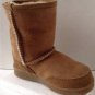 NEW MINNETONKA Children's Golden Tan Suede Sheepskin Moccasin Pug Boots
