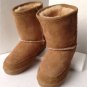 NEW MINNETONKA Children's Golden Tan Suede Sheepskin Moccasin Pug Boots