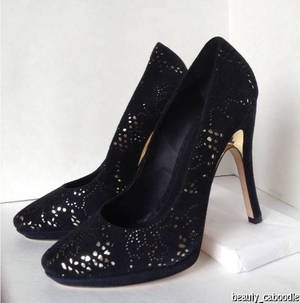 NEW Authentic ALICE + OLIVIA Helena Laser-Cut Suede Pump (Size 41) - MSRP $345